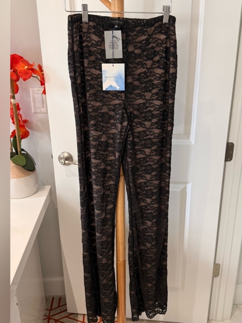 NWT Revolve MAJORELLE Zariah Black Lace Pants